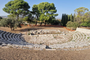 Photo of the theatre at Palazzolo Acreide, Sicily (Italy).