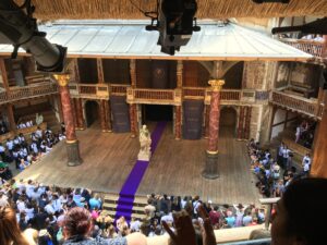 The London Globe, interior. The Stage.